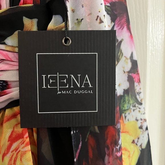 IEENA for Mac Duggal NWT #55837 Floral Bow Strap V-Neck Mini Dress Size 2 - Picture 7 of 14